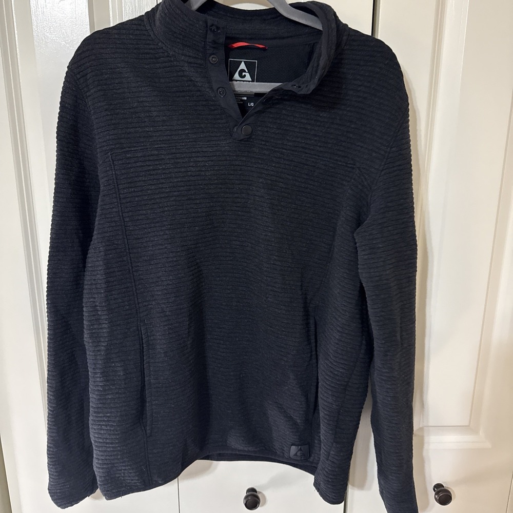 Gerry Men's Ottoman 1/4 Snap Pullover‎ Sweater Gray Size Large Cold Weather Gear